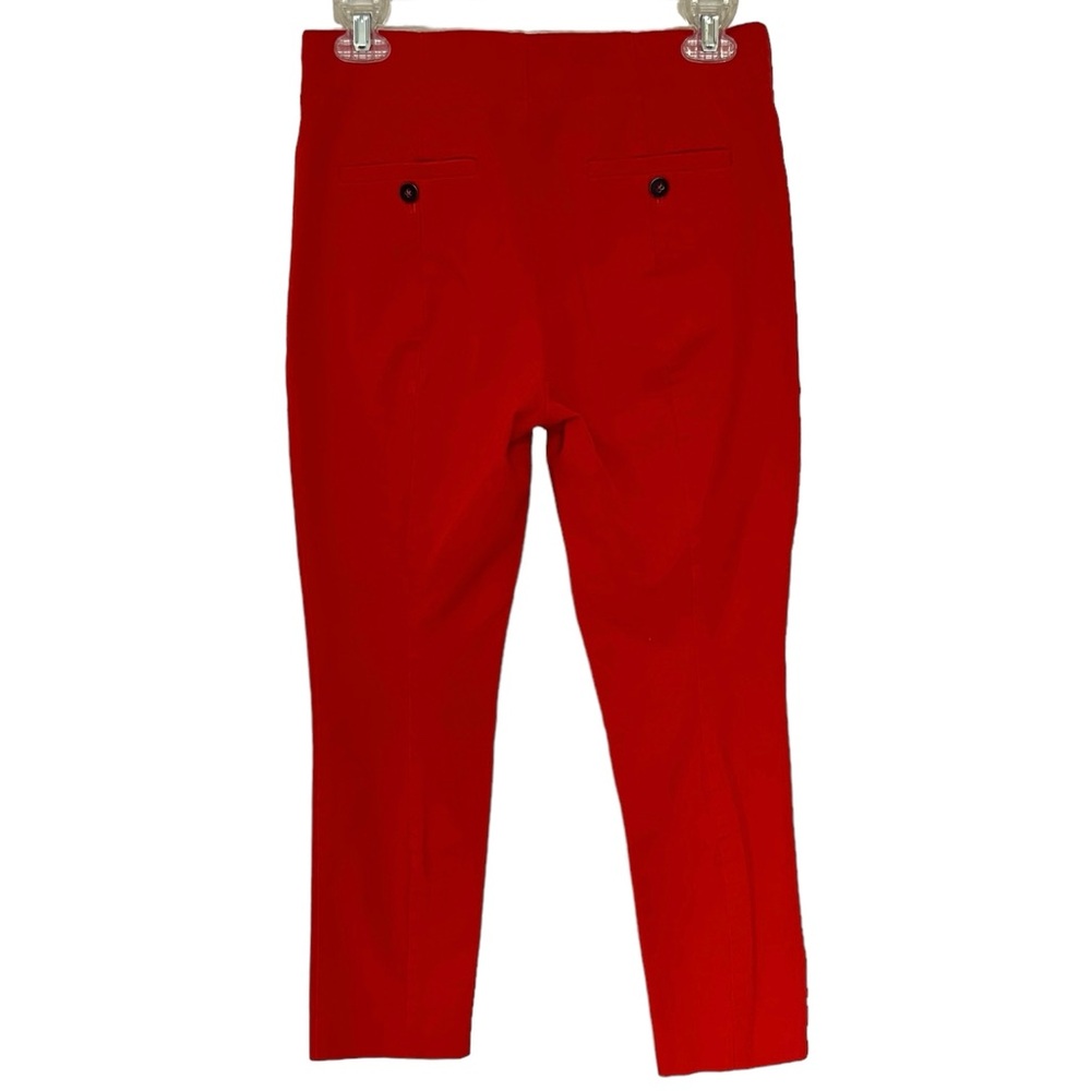 Anthropologie The Essential Slim Orange Red Button Skinny Ankle Cropped Pants - Picture 5 of 10